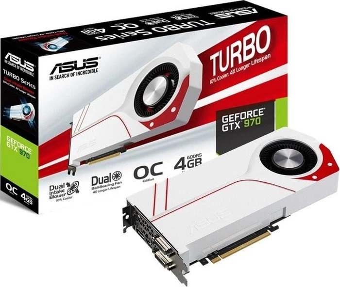 ASUS Turbo GeForce GTX 970, TURBO-GTX970-OC-4GD5, 4GB GDDR5, 2x DVI, HDMI, DP