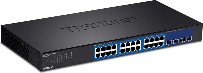 TRENDnet TEG Rackmount Gigabit Smart Switch, 24x RJ-45, 4x SFP+