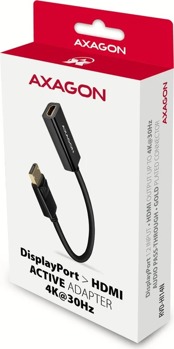 Axagon DisplayPort 1.2/HDMI 1.4b Adapterkabel schwarz, 0.15m