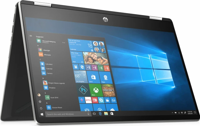 HP Pavilion x360 14-dh0222ng, Natural Silver/Ash Silver, Pentium Gold 5405U, 8GB RAM, 256GB SSD, DE