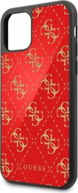 Guess Hard Cover Double Layer Glitter 4G für Apple iPhone 11 Pro Max rot