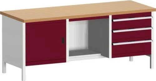 Bott Cubio Werkbank 200x84x75cm rot