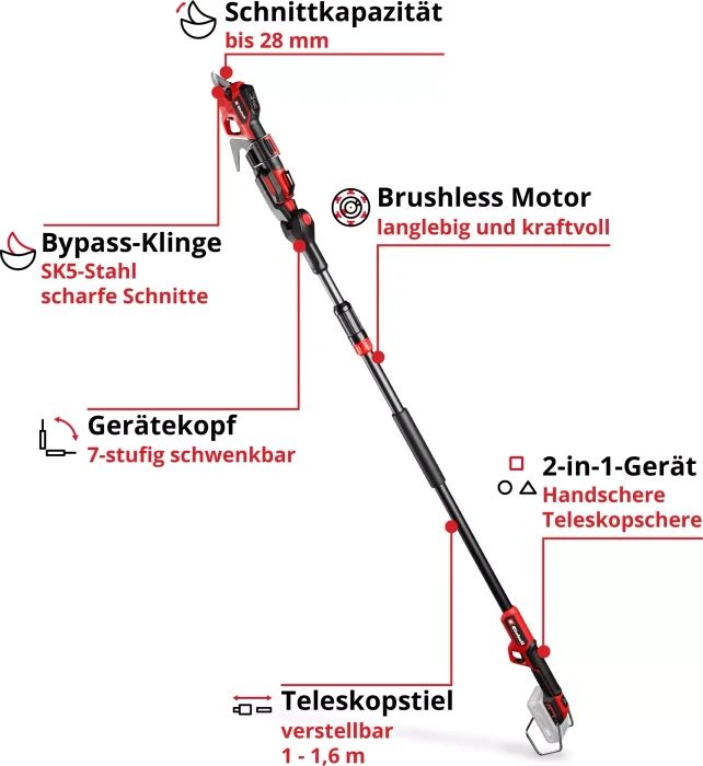 Einhell Professional GP-LS 18/28 Li T BL Akku-Astschere solo
