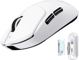 Attack Shark X8 Ultra 8KHz Tri-mode Wireless Gaming Mouse, weiß, inkl. Grip Tape, USB/Bluetooth