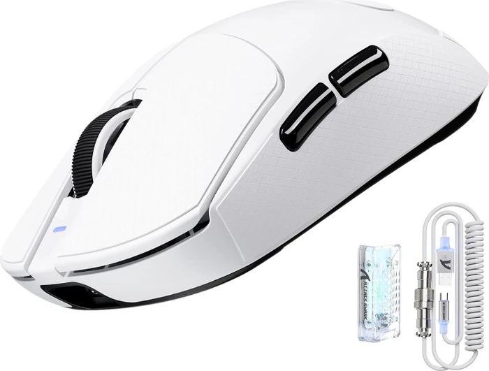 Attack Shark X8 Ultra 8KHz Tri-mode Wireless Gaming Mouse, weiß, inkl. Grip Tape, USB/Bluetooth