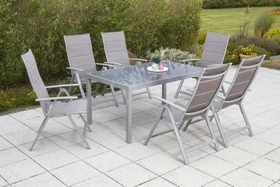Merxx Taviano Gartenmöbel-Set diamantbraun/silber, 7-tlg.