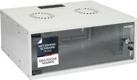 HMF 65700 19" Serverschrank 4HE, unmontiert, Sicherheitsglastür, IP20, grau, 400mm tief
