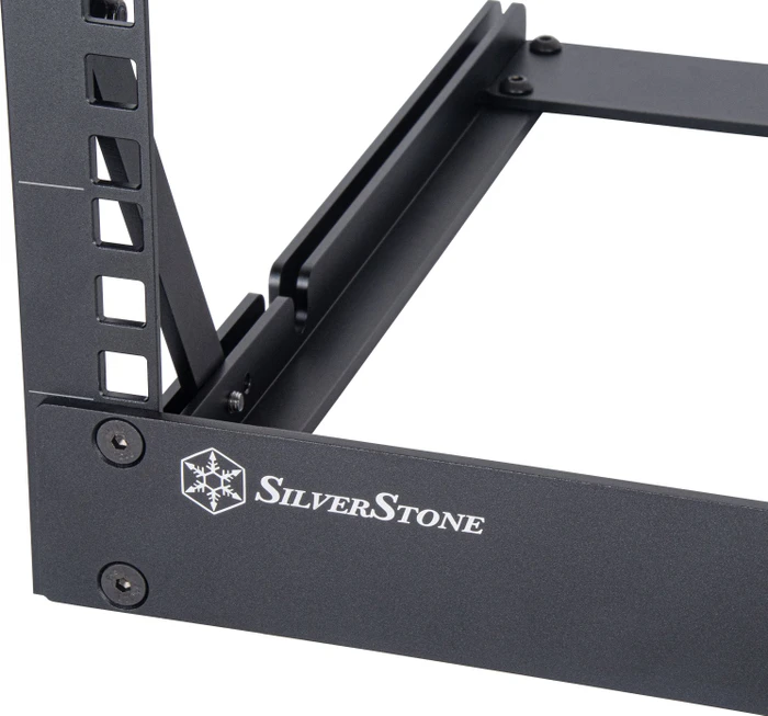 SilverStone 19" Open Frame Rack, RK06U-OF 6HE, Universalgestell, schwarz, 330mm tief