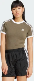 adidas 3-Streifen Slim Raglan T-Shirt kurzarm olive strata mel. (Damen)