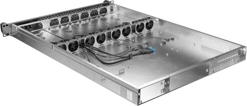 Lanberg Servergehäuse 650/12, schwarz/grau, 1HE, Flex-ATX