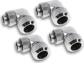 Alphacool Eiszapfen 90° G1/4" auf 13mm HardTube Anschraubtülle, verchromt, 4er-Pack
