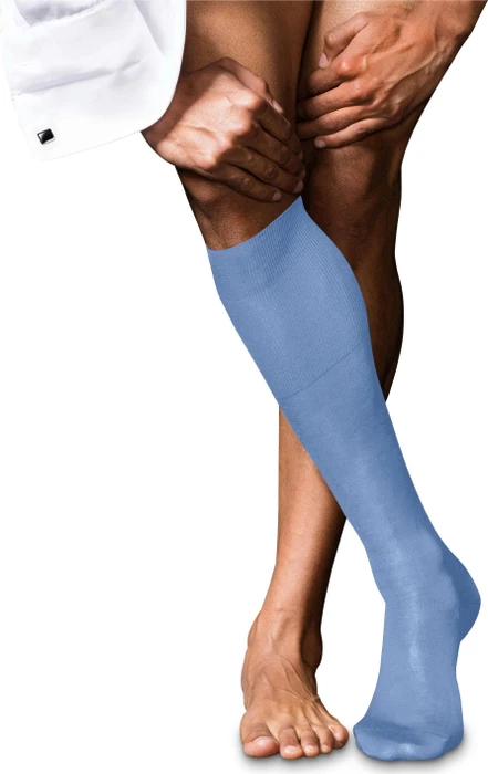 Falke No. 9 Pure Fil d'Écosse Socken arcticblue (Herren)