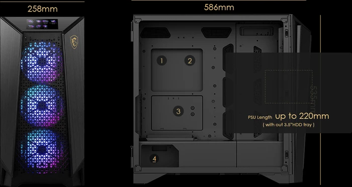 MSI MEG Prospect 700R, Glasfenster