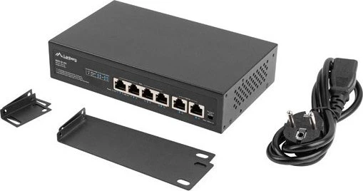 Lanberg RSFE Rackmount Switch, 6x RJ-45, 60W PoE+