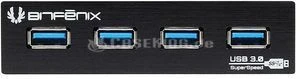 BitFenix 4x USB 3.0 Front Panel schwarz, 3.5", Multifunktionspanel