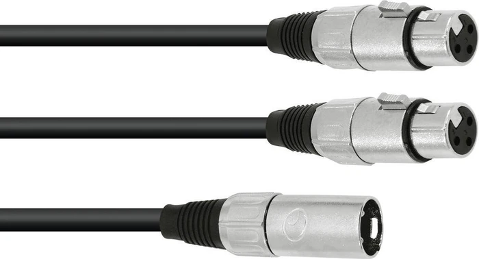 Omnitronic Adapterkabel XLRm/2x XLRf 1.5m