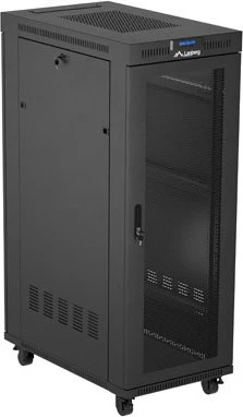 Lanberg 19" Rackschrank 32HE, LCD, freistehend, Flat Pack, Gitternetztür, IP20, RAL 9004, 1000mm tief