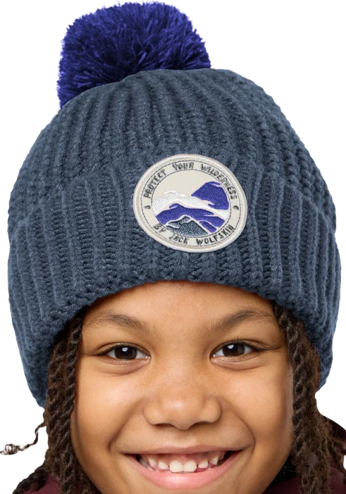 Jack Wolfskin Pompom Badge Beanie midnight sky (Junior)