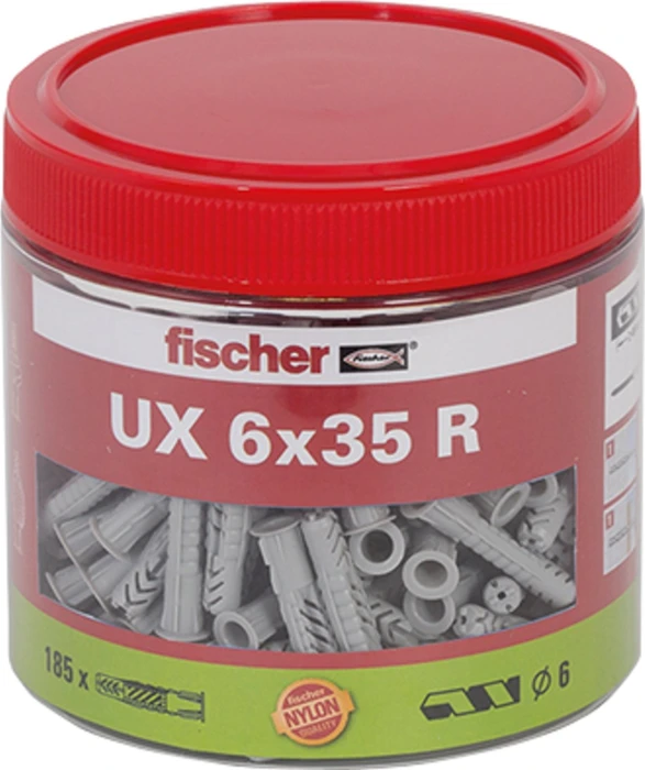 fischer UX 6x35 R Universaldübel, 6x35mm, 185 Stück