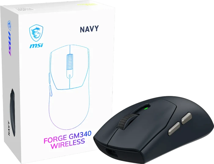 MSI Forge GM340 Wireless Gaming Mouse Navy, USB/Bluetooth