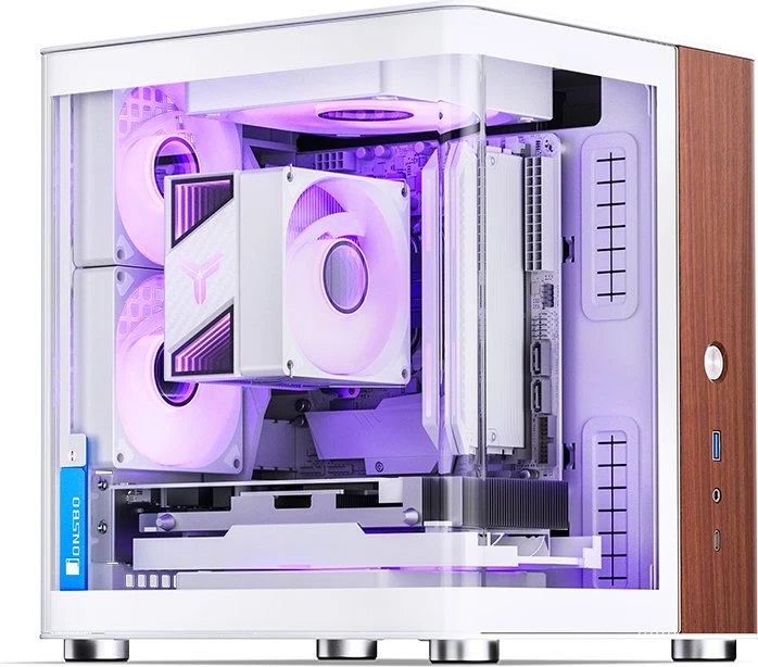 Jonsbo TK-0 White, weiß/braun, Glasfenster, Mini-ITX