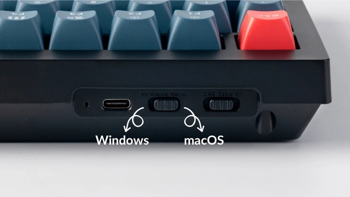 Keychron V6 Max, Carbon Black, 100% Fullsize, LEDs RGB, hot-swap, Gateron Jupiter BANANA, USB/Bluetooth, DE