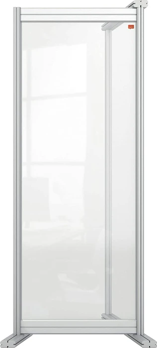 Nobo Premium Plus Erweiterung Schreibtisch-Trennwand aus Acryl, transparent/silber, 40x100cm