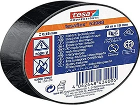 tesa Professional 53988 Soft PVC Isolierband schwarz, 19mm/20m, 1 Stück