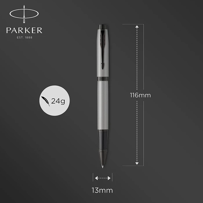 Parker IM Monochrome Tintenroller (Mine) matte grey/schwarz, Geschenkbox