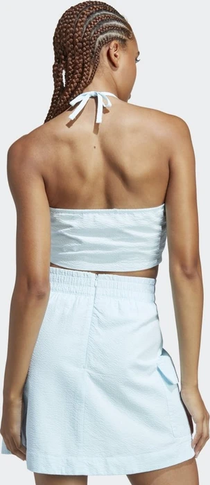 adidas Adicolor Classics Poplin Neckholder Crop-Top almost blue (Damen)
