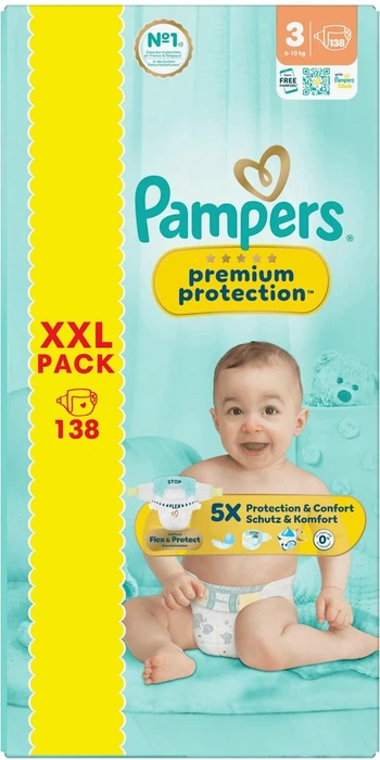 Pampers Premium Protection Gr.3 Einwegwindel, 6-10kg, 138 Stück
