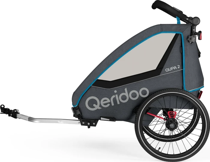 Qeridoo QUPA 2 Fahrradanhänger blau (Modell 2023)