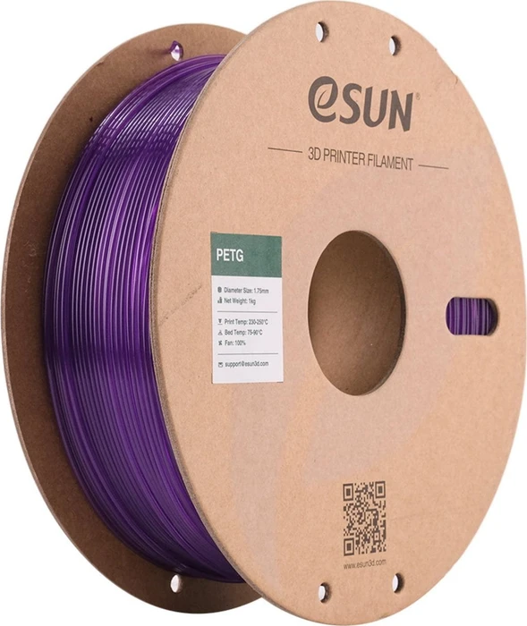 eSUN PETG, Translucent Purple, Spule, 1.75mm, 1.00kg
