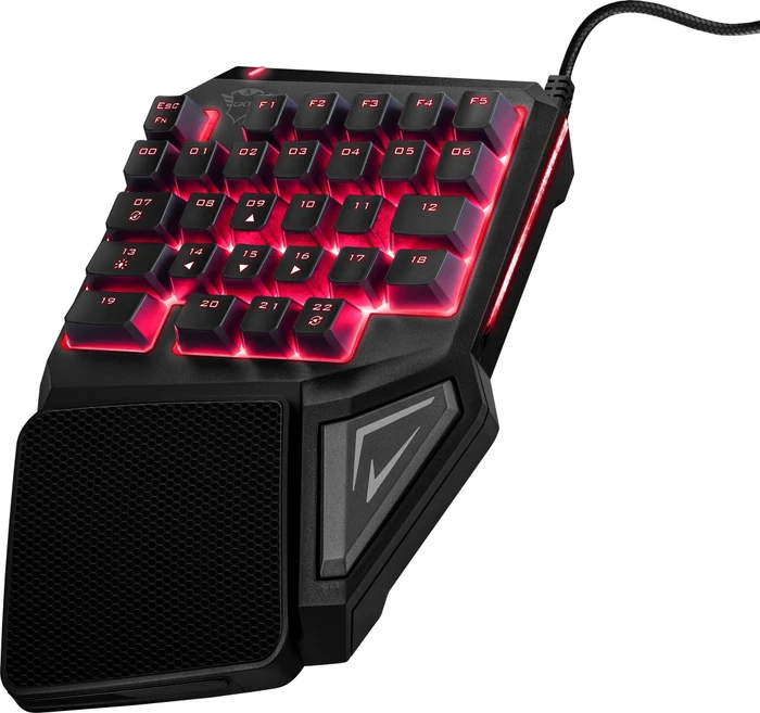 Trust Gaming GXT 888 Assa Single Handed Keyboard, schwarz, USB