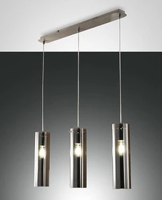 Fabas Luce Sintesi Pendelleuchte rund 3-flammig grau