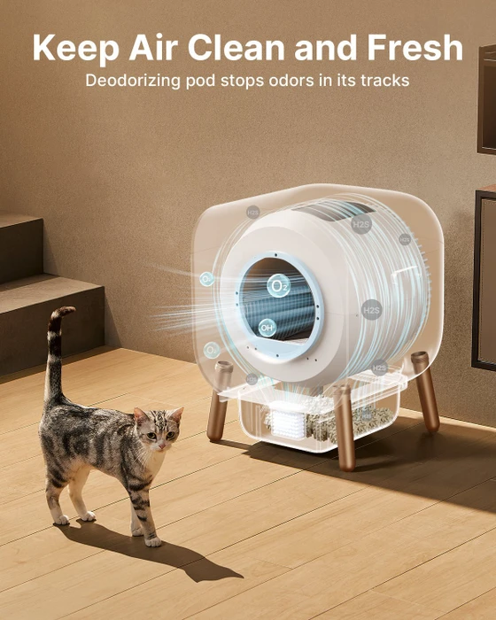 Pawbby P1 Ultra Katzentoilette, selbstreinigend, braun/anthrazit