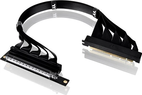 Thermaltake PCI-E Dual 90 Degree Riser Card Cable, gewinkelt, PCIe 4.0, 400mm, schwarz