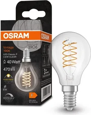 Osram Ledvance Filament LED Vintage 1906 Clas P 40 4.8W/827 E14