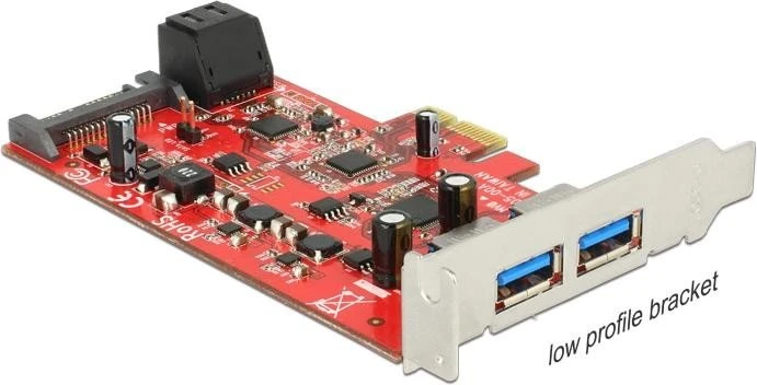 DeLOCK 2x USB-A 3.0/2x SATA 6Gb/s, PCIe 2.0 x1