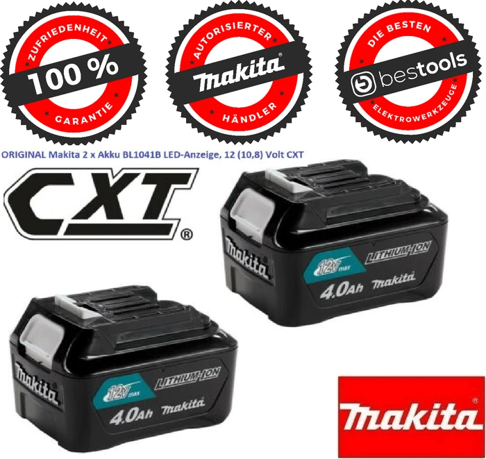 Makita BL1041B CXT Werkzeug-Akku 12V, 4.0Ah, Li-Ionen [4.0Ah] [48Wh]