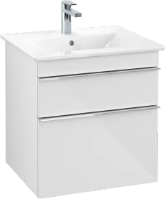 Villeroy & Boch Venticello Waschbeckenunterschrank für Becken mittig 2 Auszüge 553x590x477mm glossy white/chrome