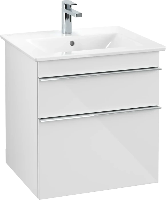 Villeroy & Boch Venticello Waschbeckenunterschrank für Becken mittig 2 Auszüge 553x590x477mm glossy white/chrome
