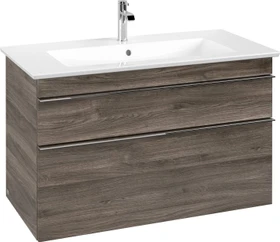 Villeroy & Boch Venticello Waschbeckenunterschrank für Becken mittig 2 Auszüge 953x590x477mm stone oak/chrome