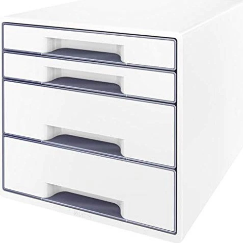 Leitz Wow Cube Schubladenbox, 4 Schubladen, weiß