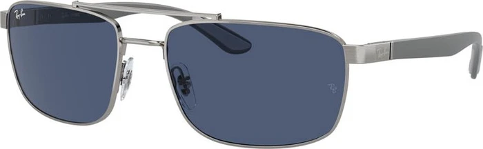 Ray-Ban RB3737 60mm polished gunmetal/dark blue