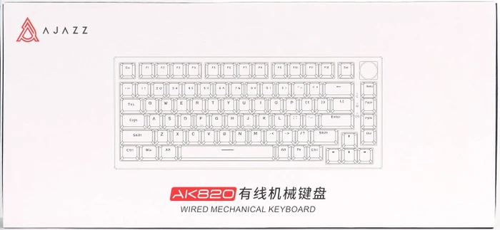 Ajazz AK820, Grey & White, LEDs weiß, hot-swap, AS RED, USB, US