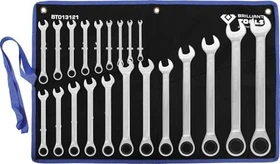 Brilliant Tools Maul-Ringratschenschlüssel Schraubenschlüsselsatz inkl. Tasche, 21-tlg.
