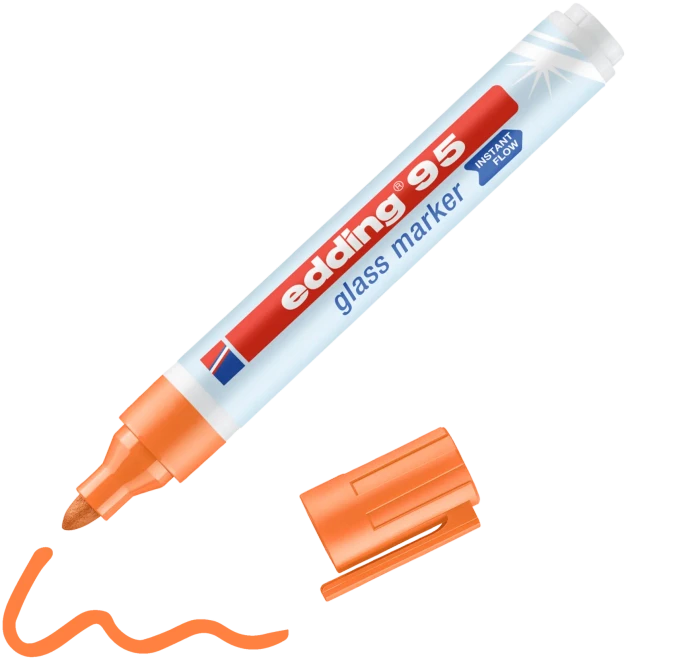 edding 95 Glasmarker orange, 3er-Pack