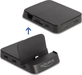 DeLOCK Smartphone Dockingstation 4K mit integrierter Halterung, USB-C 3.0 [Stecker] (88018)