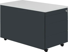 mauser Rollcontainer line, 1x Utensilienauszug, 3x Materialschublade, anthrazitgrau/lichtgrau/anthrazitgrau